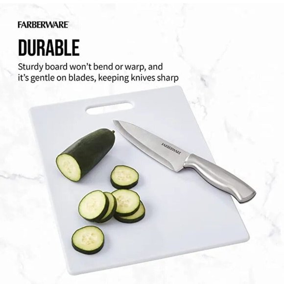 Set of 3 Farberware Large Plastic Cutting Board, 11 x 14-inch, White NIP - Picture 2 of 5